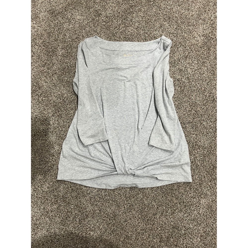 Lilly Pulitzer Gray Twist Front Boat Neck 3/4 Sleeve Top Small‎ Heather Gray